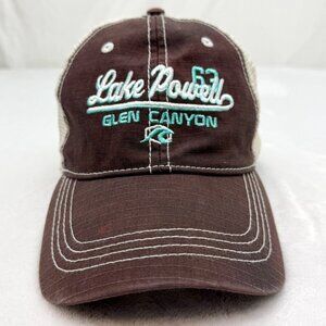 Prairie Mountain Lake Powell Glen Canyon 63 Snapback Cap Hat Brown White